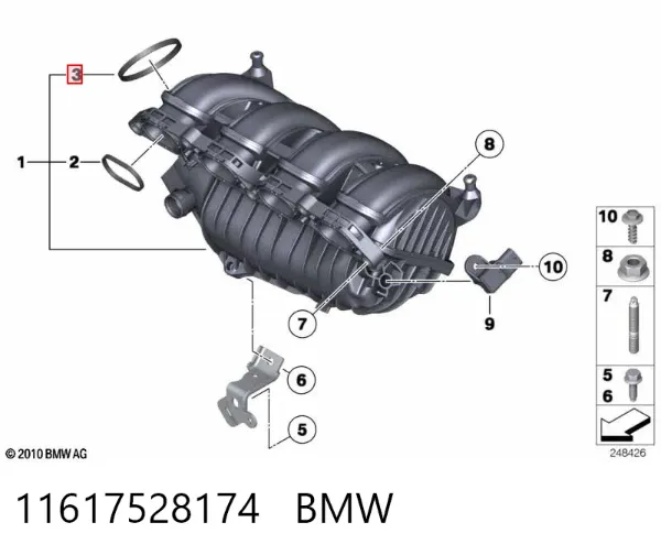 Junta cuerpo mariposa 11617528174 BMW