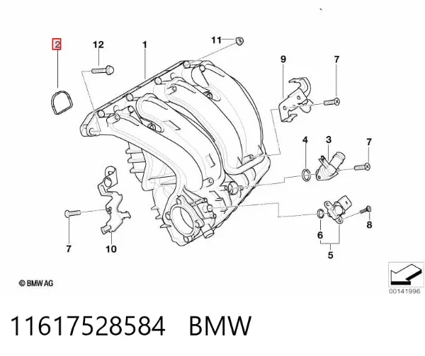 Junta de colector de admisión 11617528584 BMW