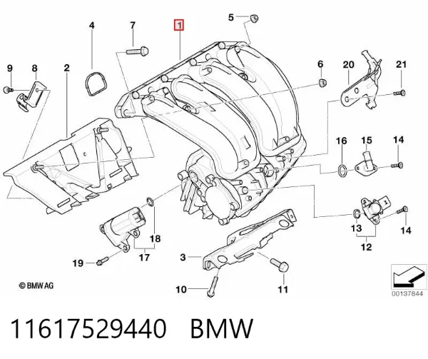 Colector de admisión 11617529440 BMW