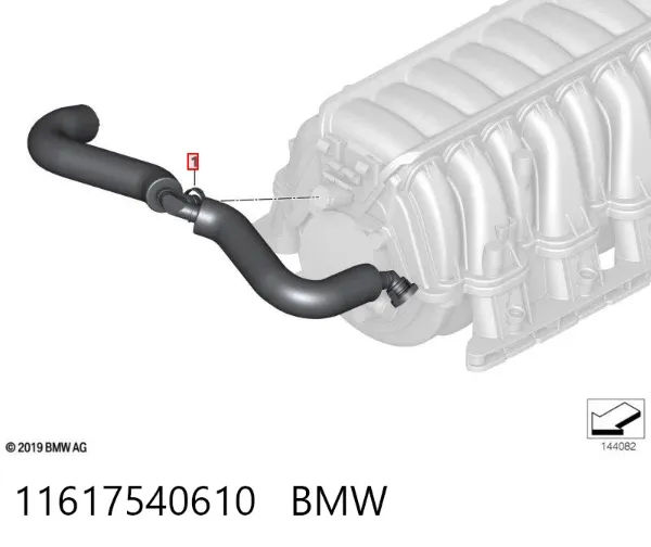 Tubo de ventilación del cárter 11617540610 BMW