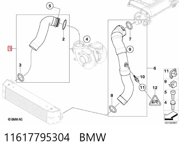 Tubo intercooler 11617795304 BMW