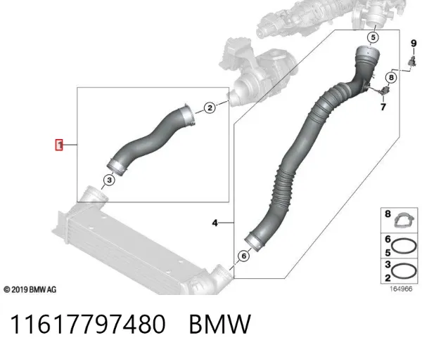 Tubo intercooler 11617797480 BMW