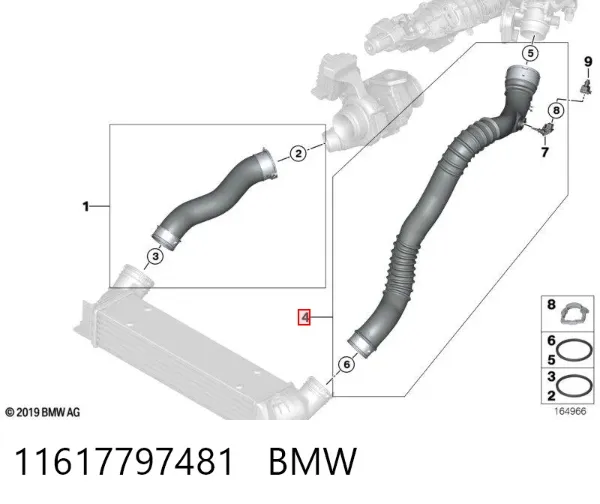 Tubo intercooler 11617797481 BMW