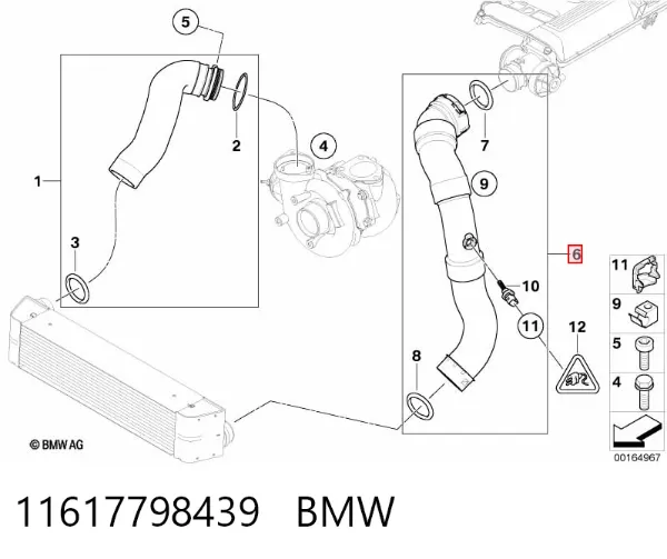 Tubo intercooler 11617798439 BMW