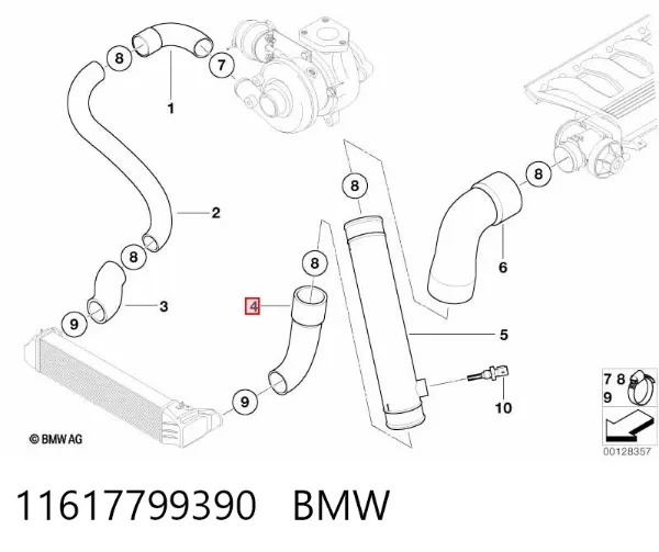 Tubo intercooler 11617799390 BMW