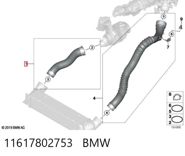 Tubo intercooler 11617802753 BMW