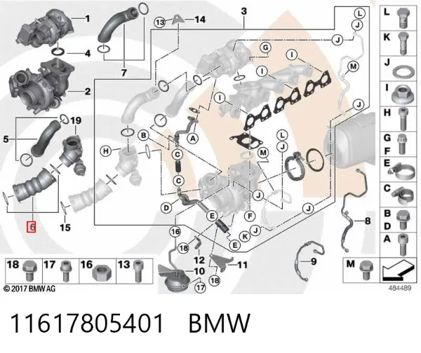 Tubo intercooler 11617805401 BMW