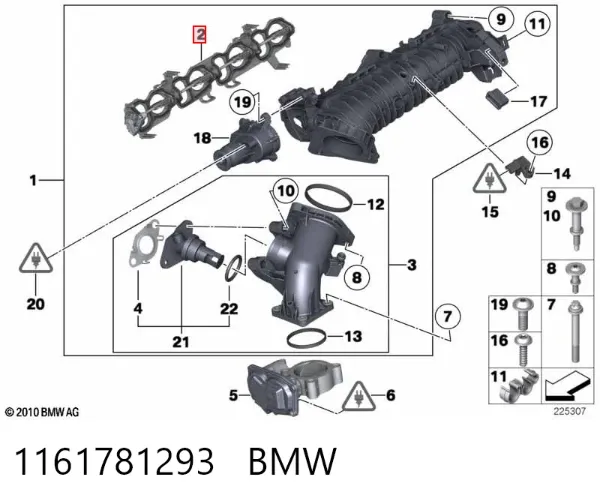 Junta de colector de admisión 1161781293 BMW