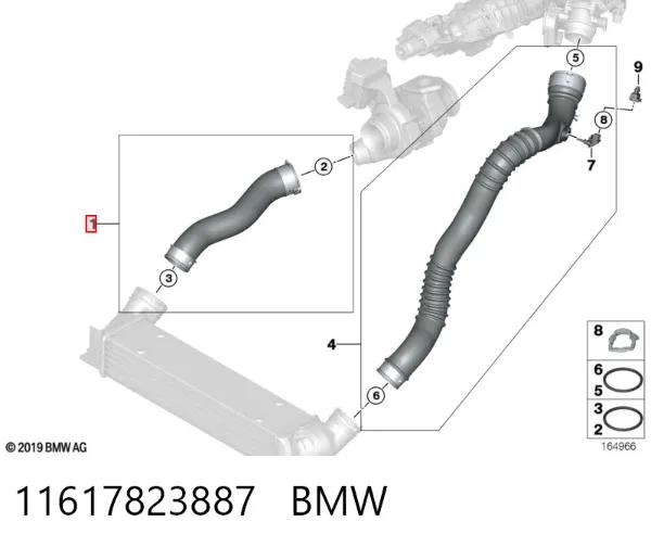 Tubo intercooler 11617823887 BMW