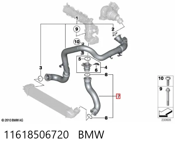Tubo intercooler 11618506720 BMW