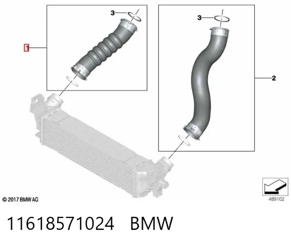 Tubo intercooler 11618571024 BMW