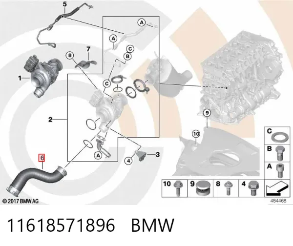 Tubo intercooler 11618571896 BMW