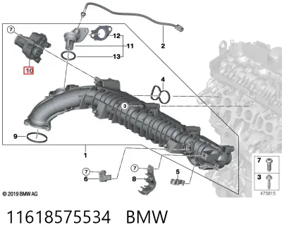 Válvula (actuador) del accionamiento de las mariposas del colector de admisión BMW 11618575534