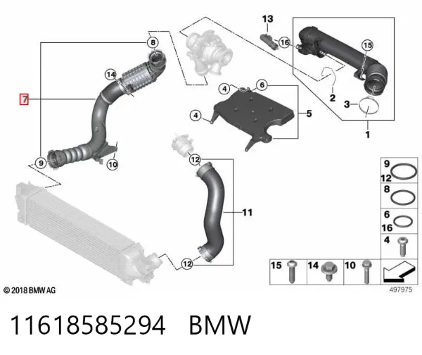 Tubo intercooler 11618585294 BMW