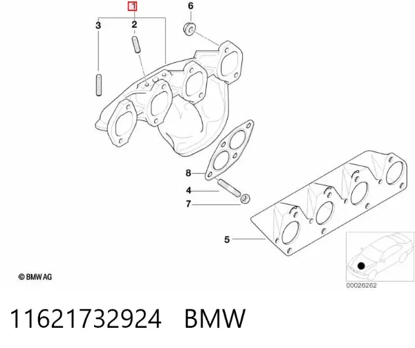 Colector de escape 11621732924 BMW