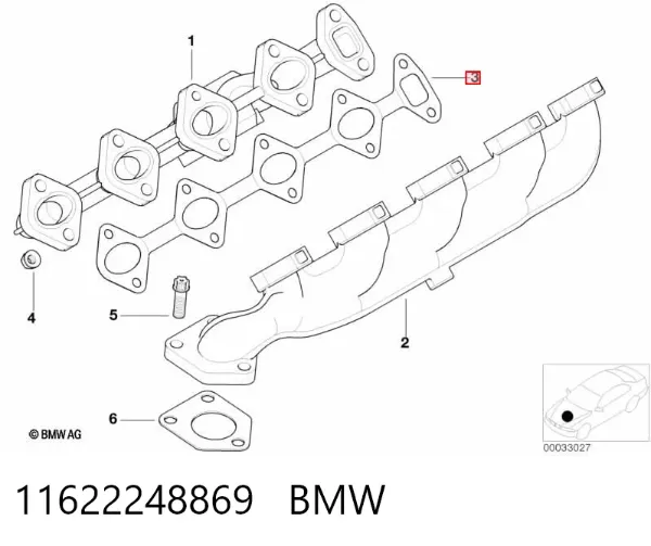 Junta colector escape 11622248869 BMW