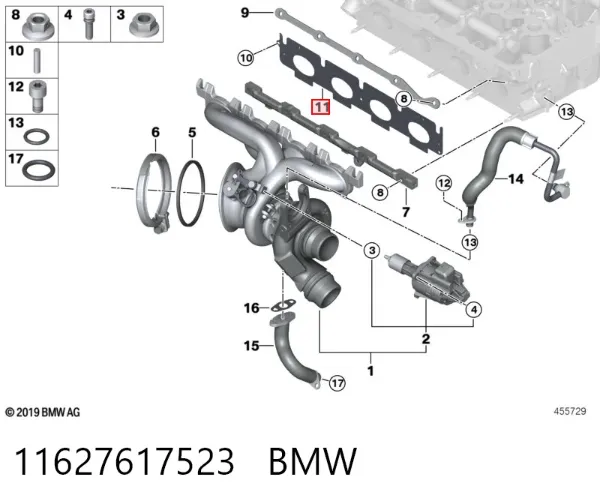 Junta colector escape 11627617523 BMW
