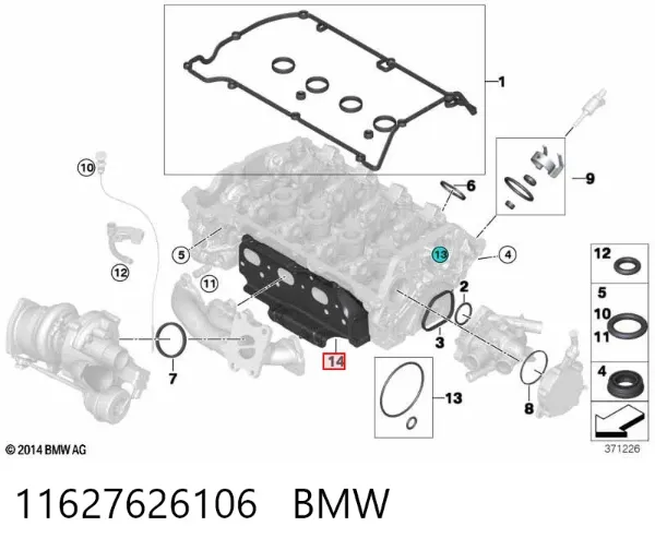 Junta colector escape 11627626106 BMW