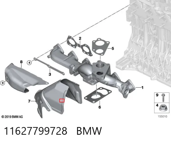 Junta colector escape 11627799728 BMW