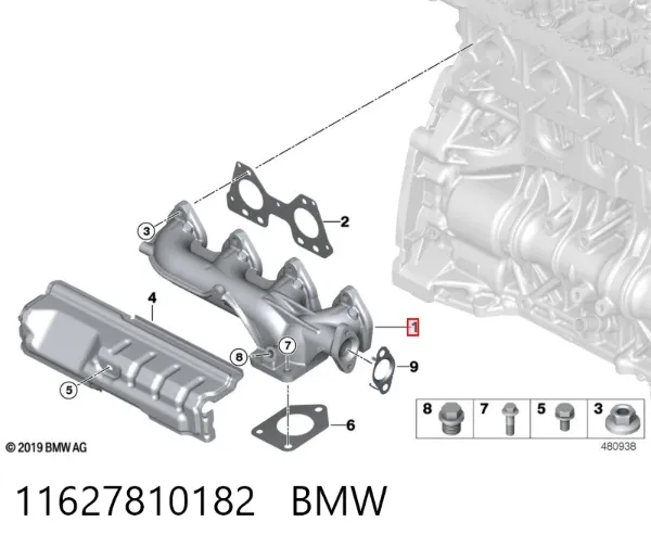Colector de escape 11627810182 BMW