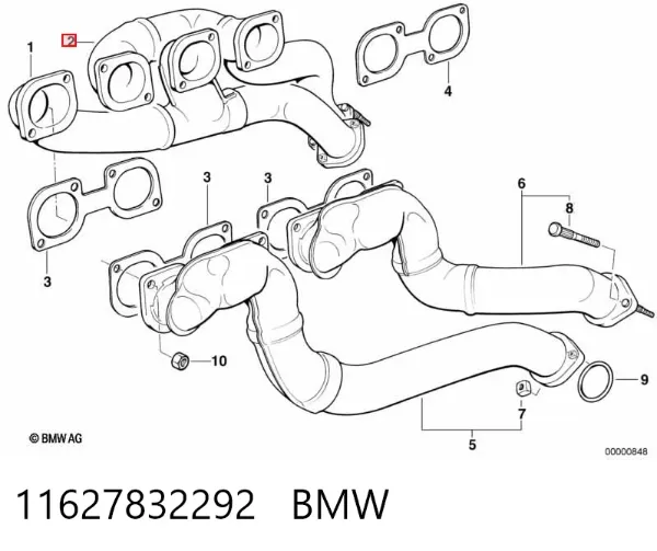 Colector de escape BMW 7 E38