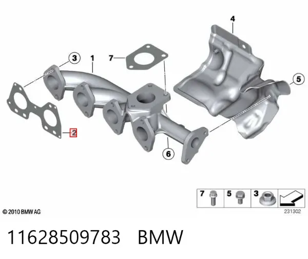 Junta colector escape 11628509783 BMW