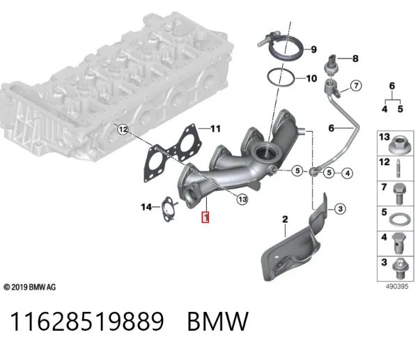 Colector de escape 11628519889 BMW