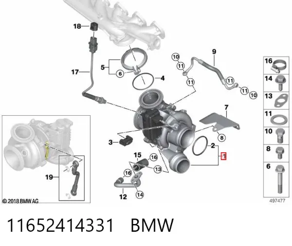 Turbocompresor 11652414331 BMW