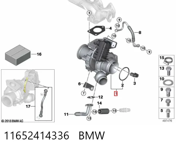 Turbocompresor 11652414336 BMW