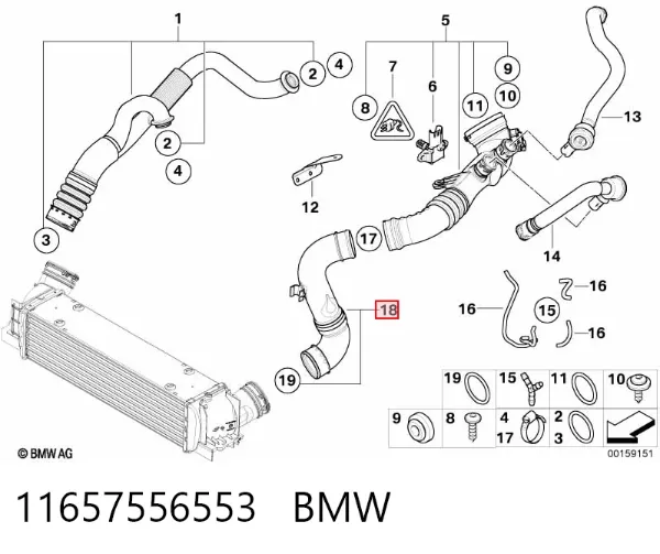Tubo intercooler 11657556553 BMW