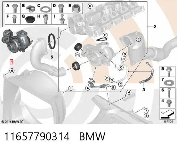 Turbocompresor 11657790314 BMW