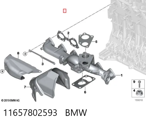 Junta superior del colector de escape 11657802593 BMW