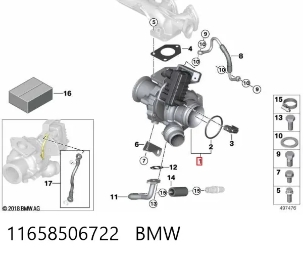 Turbocompresor 11658506722 BMW