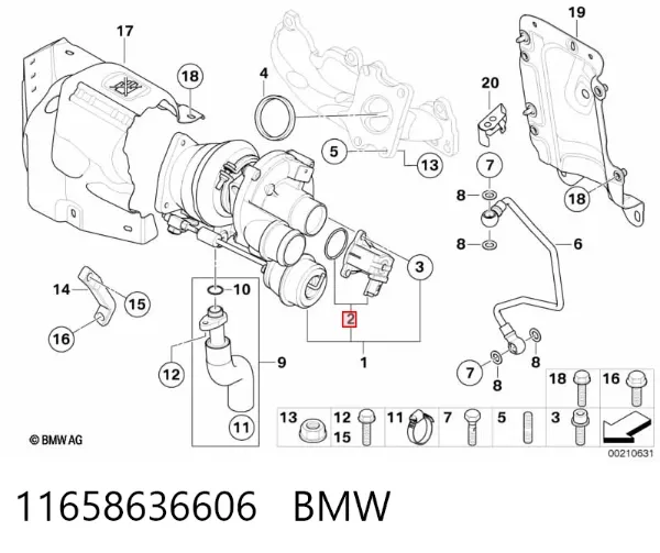 Válvula de recirculación de aire de sobrealimentación de turbina 11658636606 BMW