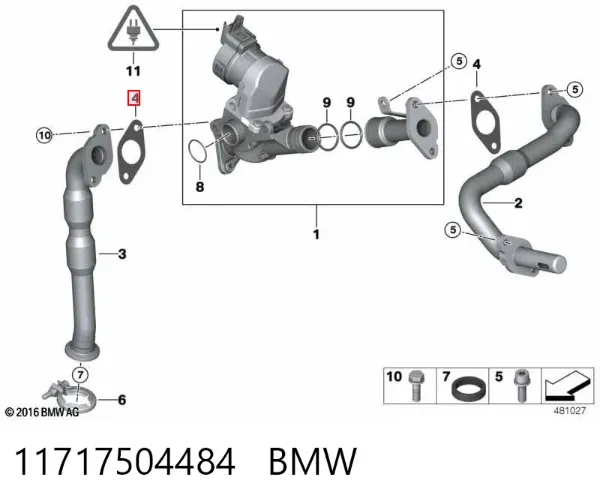 Junta del adaptador del filtro de aceite 11717504484 BMW