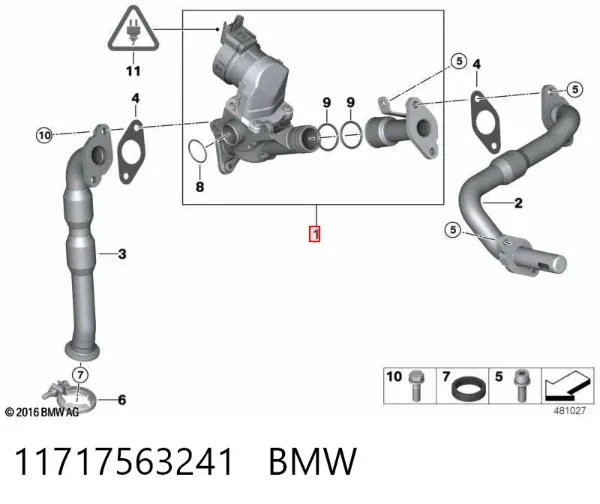 Válvula EGR 11717563241 BMW