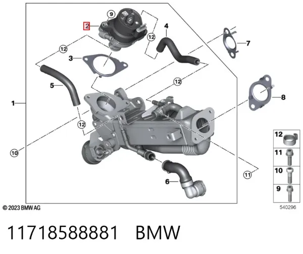 Válvula EGR 11718588881 BMW