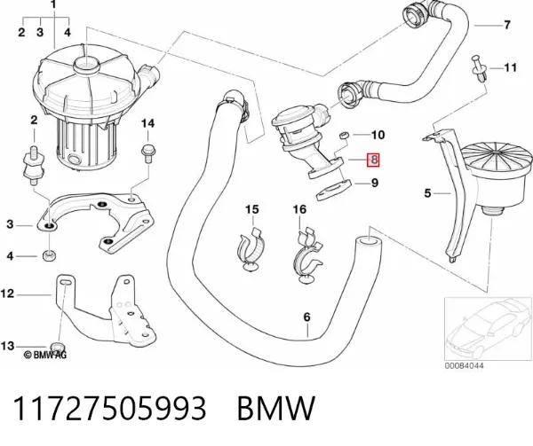 Válvula de aire secundario 11727505993 BMW