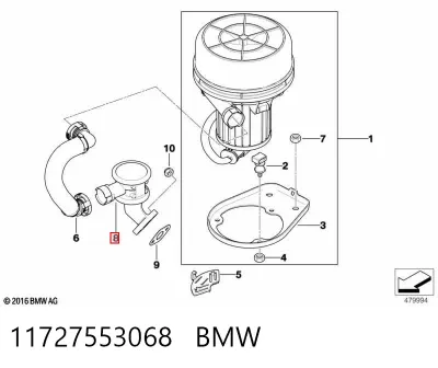 Válvula de aire secundario BMW 11727553068