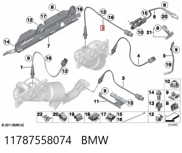Sensor de oxígeno previo al catalizador 11787558074 BMW
