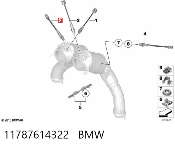 Sonda lambda de oxígeno posterior al catalizador 11787614322 BMW