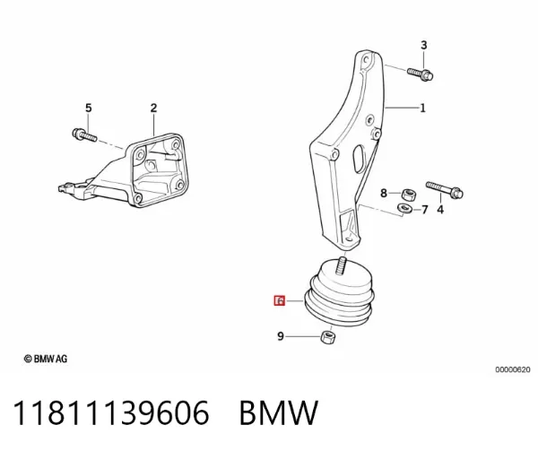 Soporte de motor, Izquierda / Derecha 11811139606 BMW