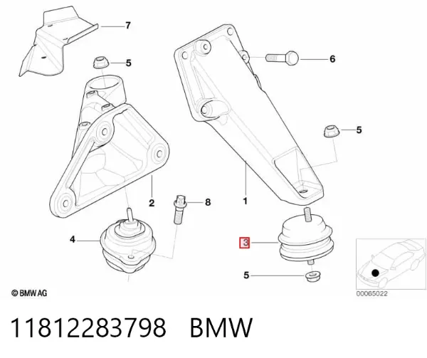 Soporte de motor, Izquierda / Derecha 11812283798 BMW