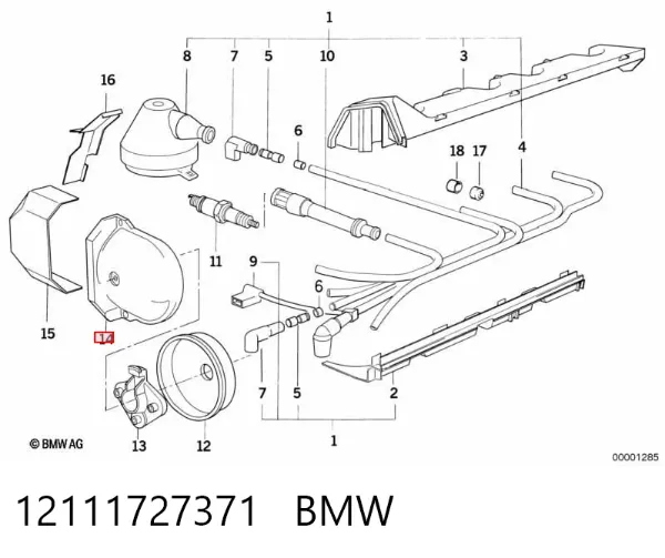 Tapa de distribuidor de encendido 12111727371 BMW