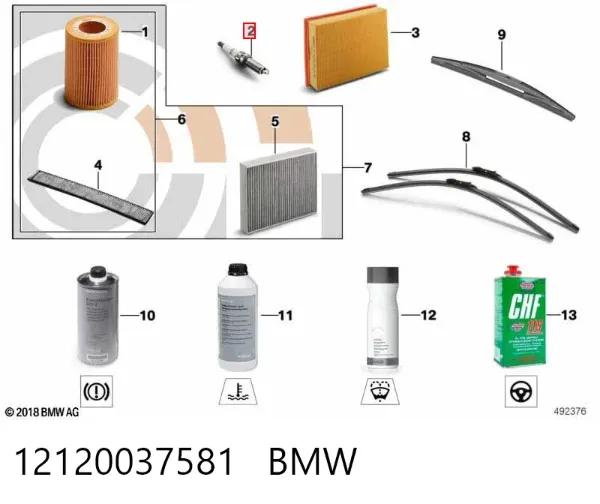 Bujía 12120037581 BMW