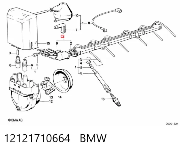 Cables de bujías 12121710664 BMW