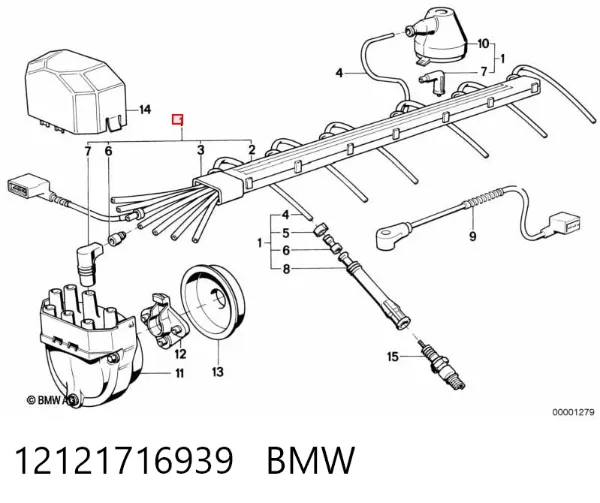 Cables de bujías 12121716939 BMW