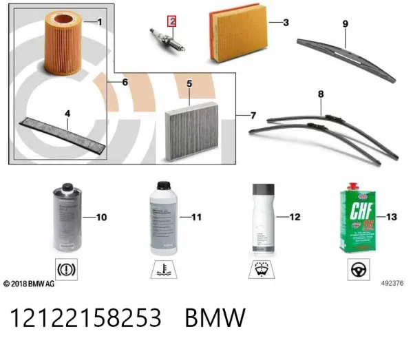 Bujía 12122158253 BMW