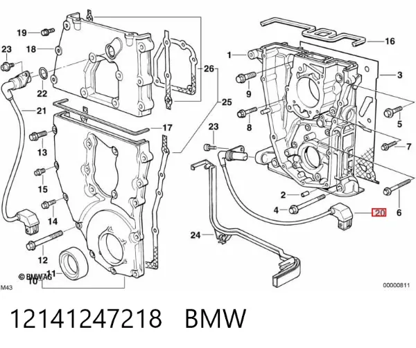 Sensor de cigüeñal 12141247218 BMW
