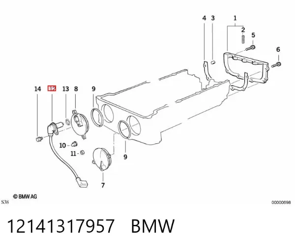 Sensor de árbol de levas 12141317957 BMW